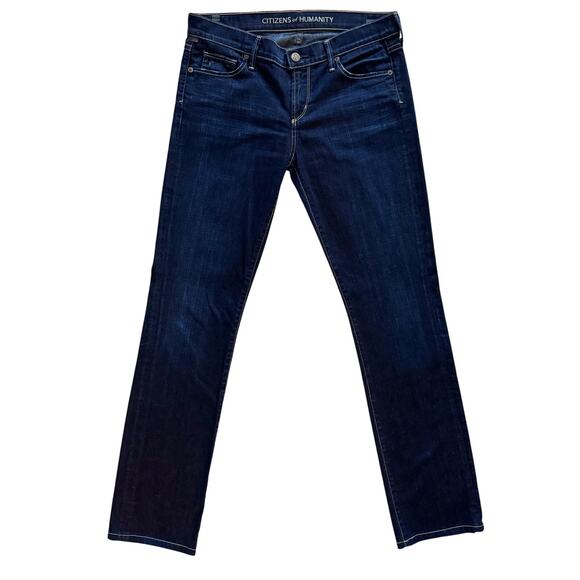 Citizens of Humanity Jeans Women Sz 29 Blue Dark wash Straight Leg Low Rise COH - Picture 1 of 16